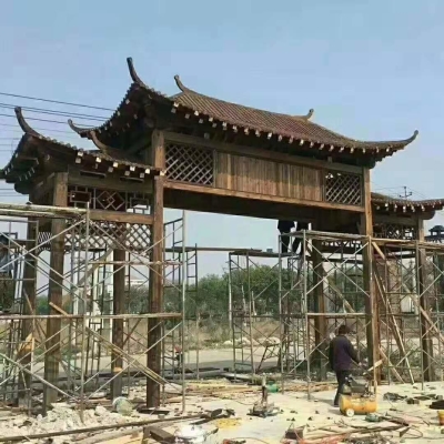 景區防腐木大門制作安裝